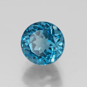 Topazio naturale blu da 1,99 ct, taglio rotondo, VVS-VS