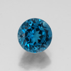 Topazio naturale blu da 1,83 ct, taglio rotondo, VVS-VS