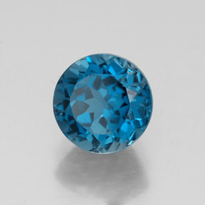 Topazio naturale blu da 1,83 ct, taglio rotondo, VVS-VS