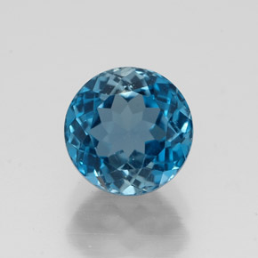 Topazio naturale blu da 1,92 ct, taglio rotondo, VVS