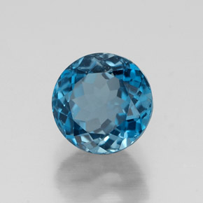 Topazio naturale blu da 1,92 ct, taglio rotondo, VVS