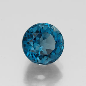 Topazio naturale blu da 1,98 ct, taglio rotondo, VVS