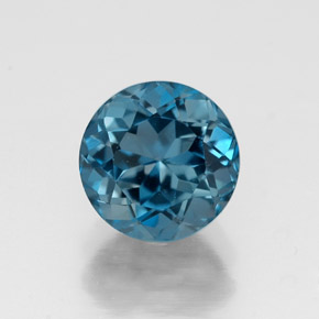 Topazio naturale blu da 1,90 ct, taglio rotondo, VVS