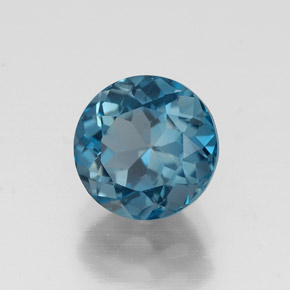 Topazio naturale blu da 1,90 ct, taglio rotondo, VVS