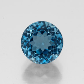 Topazio naturale blu da 2,03 ct, taglio rotondo, VVS