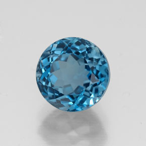 Topazio naturale blu da 2,03 ct, taglio rotondo, VVS