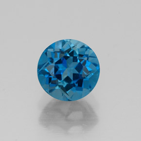 Topazio naturale blu da 1,21 ct, taglio rotondo, VVS