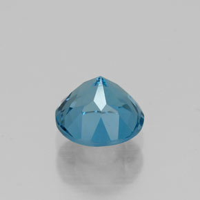 Topazio naturale blu da 1,12 ct, taglio rotondo, VVS