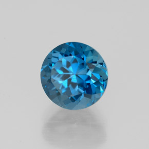 Topazio naturale blu da 1,98 ct, taglio rotondo, VVS