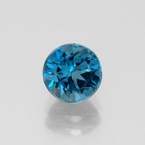 Topazio naturale blu da 1,33 ct, taglio rotondo, VVS