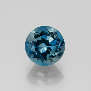 Topazio naturale blu da 1,78 ct, taglio rotondo, VS
