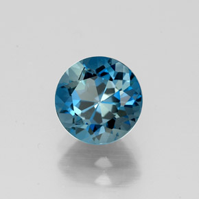 Topazio naturale blu da 1,78 ct, taglio rotondo, VS