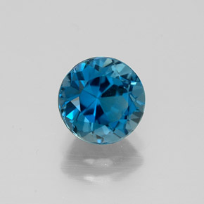 Topazio naturale blu da 1,68 ct, taglio rotondo, VS