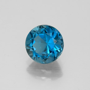 Topazio naturale blu da 1,68 ct, taglio rotondo, VS