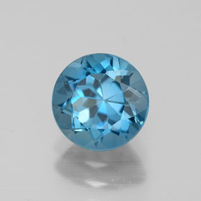 Topazio naturale blu da 1,60 ct, taglio rotondo, VVS-VS
