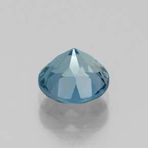Topazio naturale blu da 1,60 ct, taglio rotondo, VVS-VS