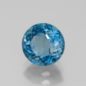 Topazio naturale blu da 1,72 ct, taglio rotondo, VS