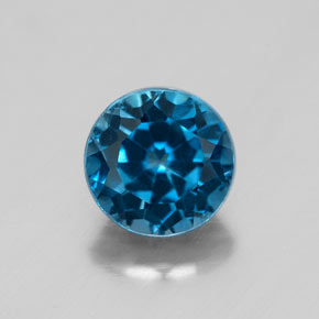 Topazio naturale blu da 1,81 ct, taglio rotondo, VVS-VS