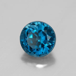 Topazio naturale blu da 1,81 ct, taglio rotondo, VVS-VS