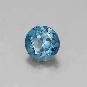 Topazio naturale blu da 1,06 ct, taglio rotondo, VVS