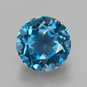 Topazio naturale blu da 2,86 ct, taglio rotondo, VVS