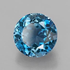 Topazio naturale blu da 2,86 ct, taglio rotondo, VVS