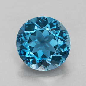 Topazio naturale blu da 2,55 ct, taglio rotondo, VVS-VS