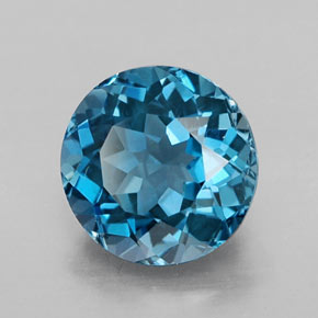 Topazio naturale blu da 2,55 ct, taglio rotondo, VVS-VS