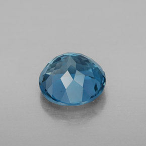 Topazio naturale blu da 2,60 ct, taglio rotondo, VVS