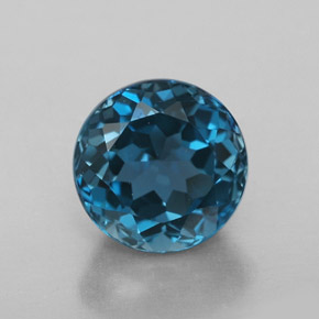 Topazio naturale blu da 2,75 ct, taglio rotondo, VVS-VS