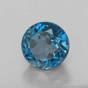 Topazio naturale blu da 2,75 ct, taglio rotondo, VVS-VS
