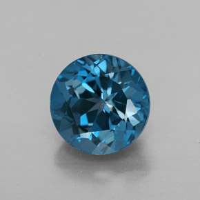 Topazio naturale blu da 2,89 ct, taglio rotondo, VVS-VS