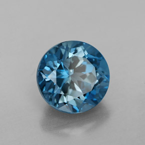 Topazio naturale blu da 2,89 ct, taglio rotondo, VVS-VS