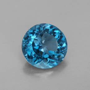 Topazio naturale blu da 2,38 ct, taglio rotondo, VVS-VS