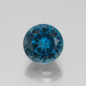 Topazio naturale blu da 2,72 ct, taglio rotondo, VVS