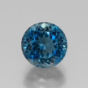 Topazio naturale blu da 2,89 ct, taglio rotondo, VVS