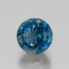 Topazio naturale blu da 2,89 ct, taglio rotondo, VVS