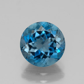 Topazio naturale blu da 2,23 ct, taglio rotondo, VVS