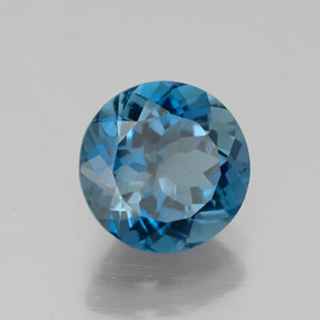 Topazio naturale blu da 2,23 ct, taglio rotondo, VVS