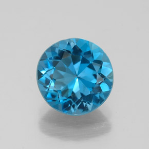 Topazio naturale blu da 2,04 ct, taglio rotondo, VVS-VS