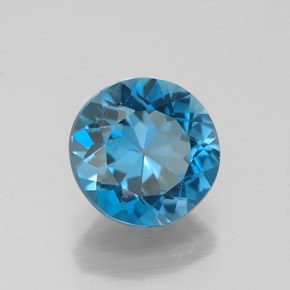 Topazio naturale blu da 2,04 ct, taglio rotondo, VVS-VS