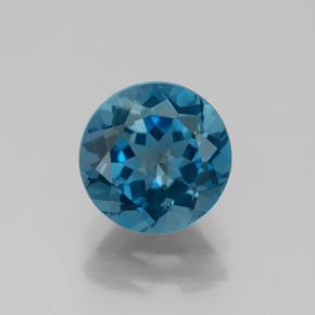 Topazio naturale blu da 1,77 ct, taglio rotondo, VVS-VS