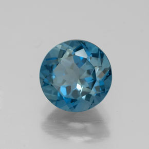 Topazio naturale blu da 1,77 ct, taglio rotondo, VVS-VS