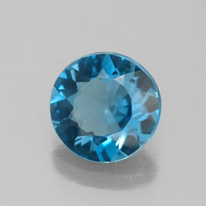 Topazio naturale blu da 1,98 ct, taglio rotondo, VVS-VS