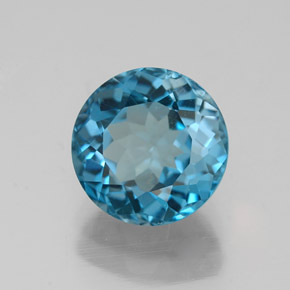 Topazio naturale blu da 2,46 ct, taglio rotondo, VVS-VS