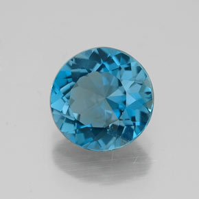 Topazio naturale blu da 2,10 ct, taglio rotondo, VVS-VS