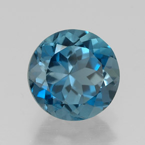 Topazio naturale blu da 1,65 ct, taglio rotondo, VVS