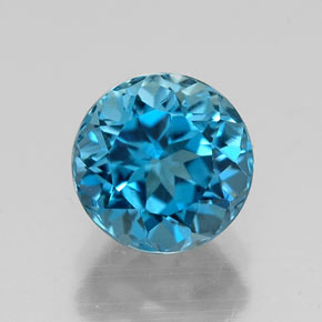 Topazio naturale blu da 1,92 ct, taglio rotondo, VS