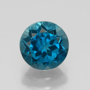 Topazio naturale blu da 1,56 ct, taglio rotondo, VS