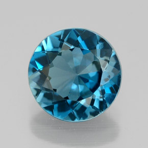 Topazio naturale blu da 2,04 ct, taglio rotondo, VVS